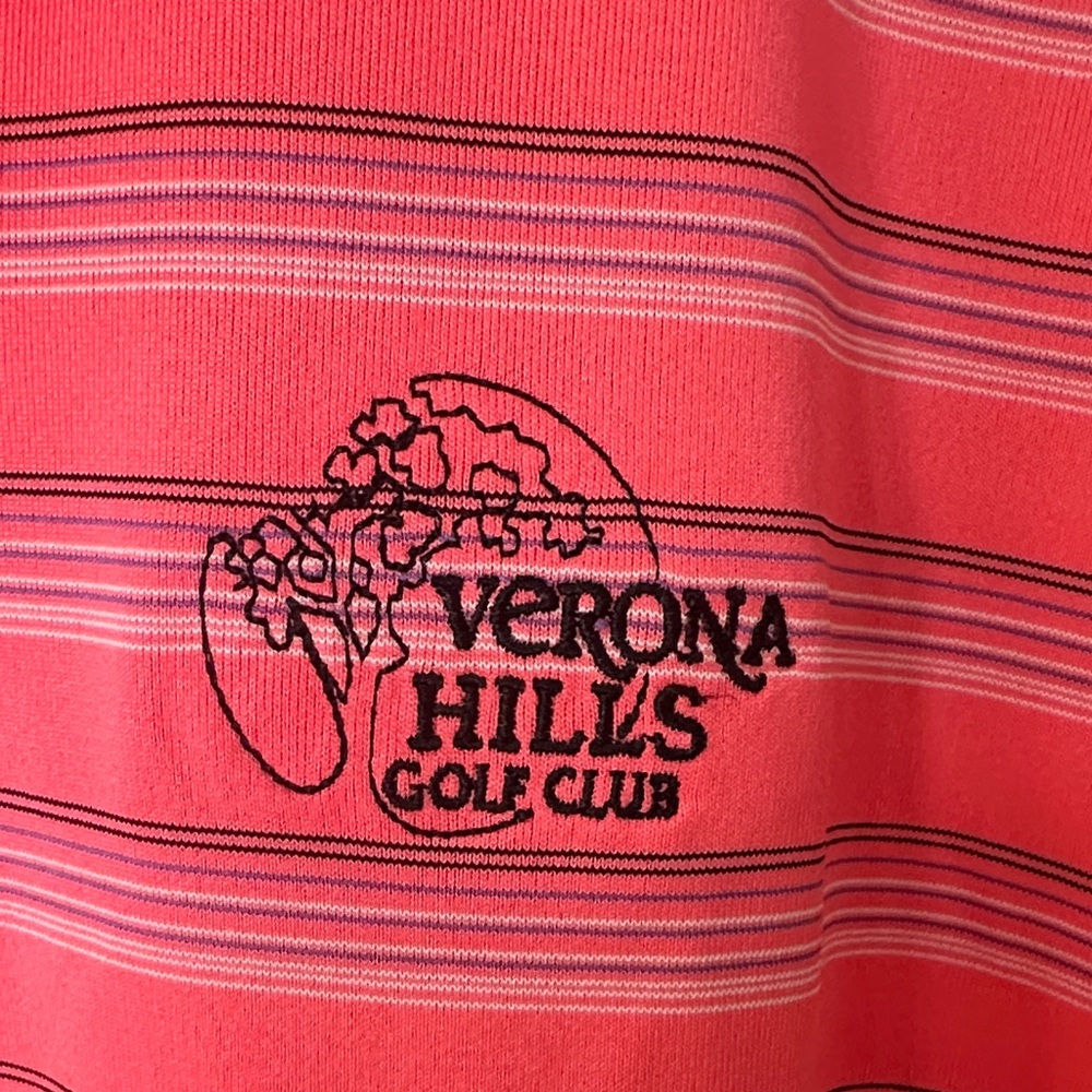 Under Armour Men's Pink Striped Polo Shirt - Picture 3 of 4